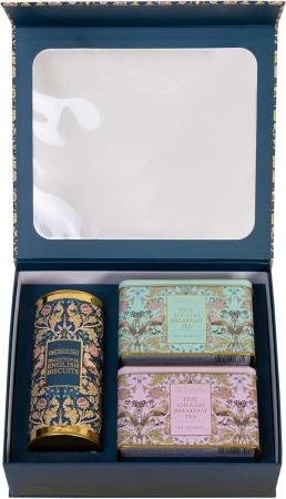 New English Teas Luxury Tea & Biscuits Gift - 80 Fine English Breakfast Teabags Tins & Cornish Biscuits Gift Boxed Set  7.jpg