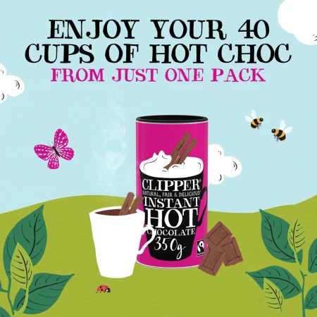 Clipper Fairtrade Instant Hot Chocolate 350g 4.webp