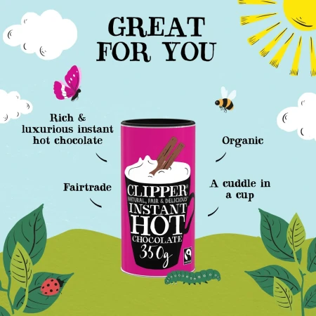 Clipper Fairtrade Instant Hot Chocolate 350g 2.webp