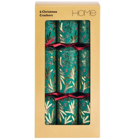 Sainsbury's Home Pack of 6 Green Foliage Dinner Crackers.jpg