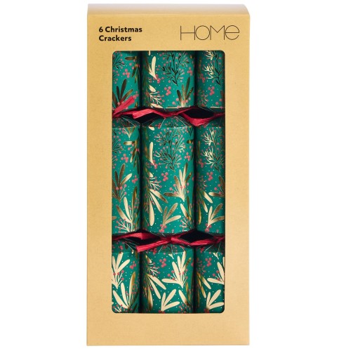 Przejdź do produktu Sainsbury's Home Pack of 6 x 30cm Green Foliage Christmas Crackers