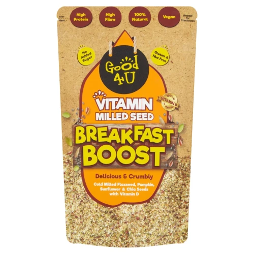 Przejdź do produktu Good4U Breakfast Boost with Cold Milled Flaxseed, Pumpkin, Sunflower & Chia Deeds, Vitamin D 300g