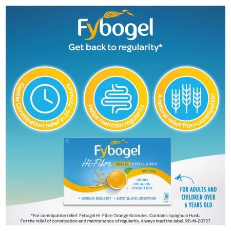 Fybogel Hi-Fibre Orange Flavour for Constipation Relief 4.webp