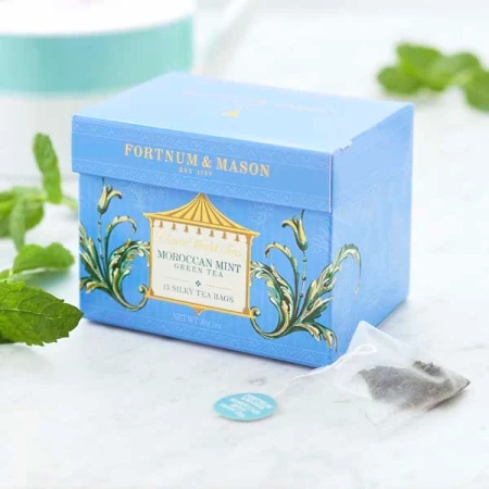 Fortnum & Mason Moroccan Mint Green Tea, 15 Whole Leaf Silky Tea Bags, 37.5g.webp