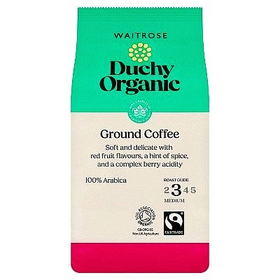 Przejdź do produktu Waitrose Duchy Organic Fairtrade 100% Arabica Ground Coffee 227g