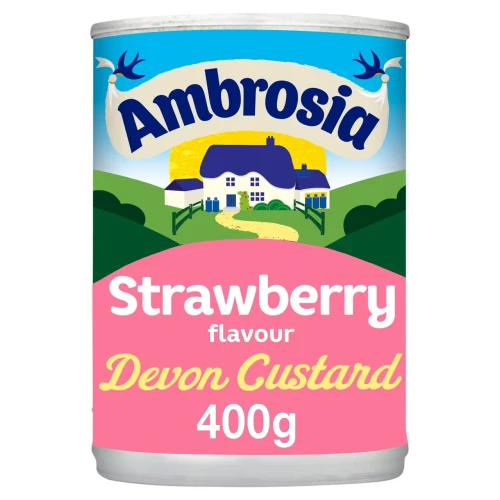 Przejdź do produktu Ambrosia Strawberry Flavour Devon Custard Tin 400g