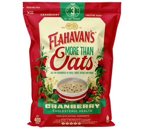 Przejdź do produktu Flahavan’s More Than Oats Cranberry - Blend Of Jumbo & Steel Cut Oats, Oat Bran Cranberries, Pumpkin And Flax Seeds 400g 