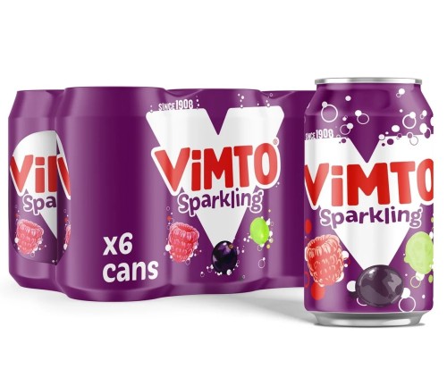 Przejdź do produktu Vimto Sparkling Mixed Fruit Juice Drink Cans 6 x 330ml 