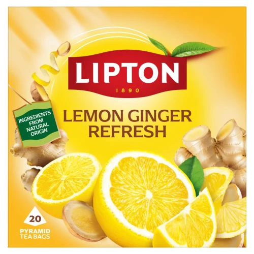 Przejdź do produktu Lipton Lemon Ginger Refresh 20 Pyramid Tea Bags