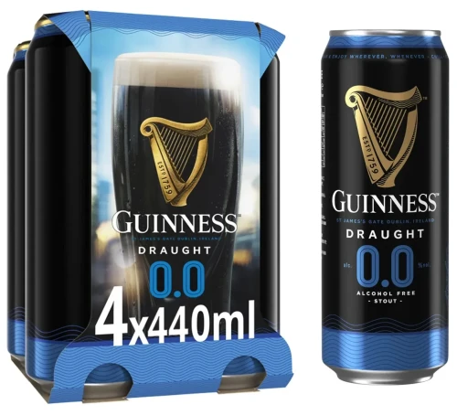 Przejdź do produktu Guinness Draught Alcohol Free 0.0% Stout Beer MULTIPACK 4 x 440ml
