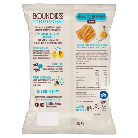 Boundless, Sea Salt and Cider Vinegar Chips, Sharing Bag 80g 3.webp