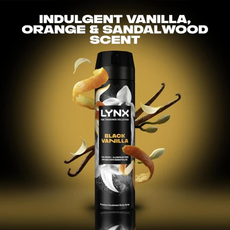 Lynx Fine Fragrance Collection Black Vanilla Premium Body Spray Deodorant Infused with Vanilla, Orange & Sandalwood Oils 200ml 5.jpg