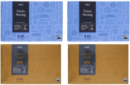 Marks & Spencer M&S MULTIPACK 2 x Extra Strong Tea 240 Teabags + 2 x Luxury Gold Tea 240 Teabags.webp