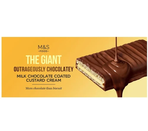 Przejdź do produktu Marks & Spencer The Giant Outrageously Chocolatey Milk Chocolate Coated Custard Cream Biscuit 270g