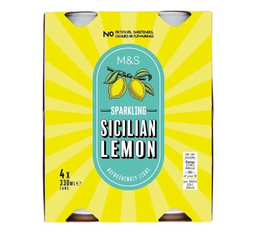 Przejdź do produktu Marks & Spencer Sparkling Sicilian Lemon Drink 4 x 330ml