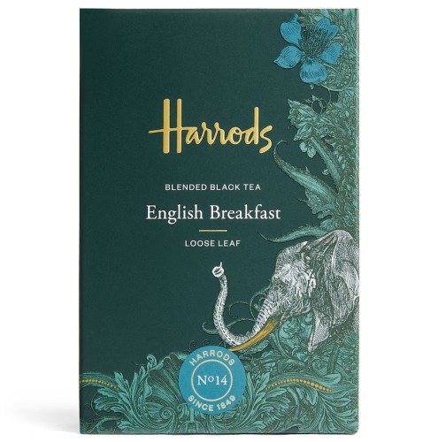 Przejdź do produktu Harrods No. 14 English Breakfast Blend Loose Leaf Tea Carton Box 200g