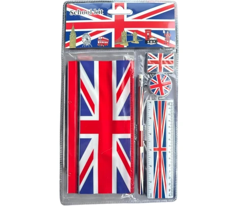 Union Jack Pencil Case School Kit with Ruler, Rubber, Sharpener and Pencil.jpg