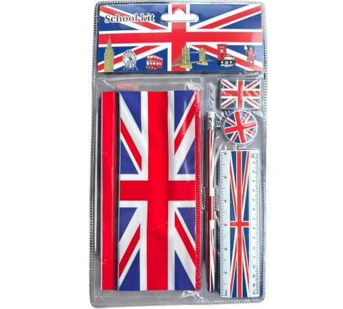Przejdź do produktu Union Jack Pencil Case School Kit with Ruler, Rubber, Sharpener and Pencil