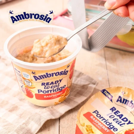 Ambrosia Ready to Eat Porridge Oat Cereal Pot Raspberry Layer 4.webp
