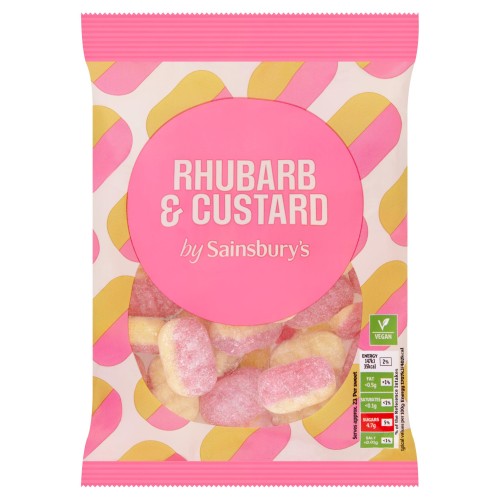 Przejdź do produktu Sainsbury's Rhubarb & Custard Hard Boiled Sweets 200g