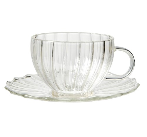 Przejdź do produktu Fortnum & Mason Elegant Borosilicate Glass Teacup & Saucer 200ml