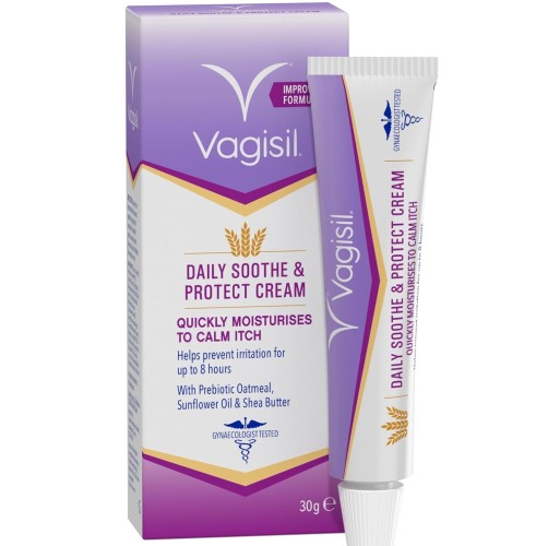 Przejdź do produktu Vagisil Daily Soothe and Protect Cream For Women, Sensitive Skin With Natural Prebiotic Oatmeal, Gentle Formula for Daily Use, Fragrance Free, 30g