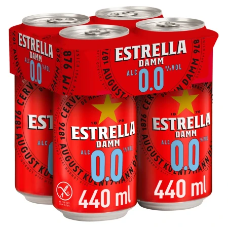 Estrella Damm 0.0% Alcohol Free Beer 4 X 440ml.webp