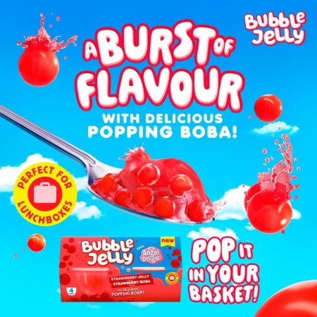Angel Delight Strawberry Jelly & Strawberry Boba Bubble Dessert Snack Pot 3.webp