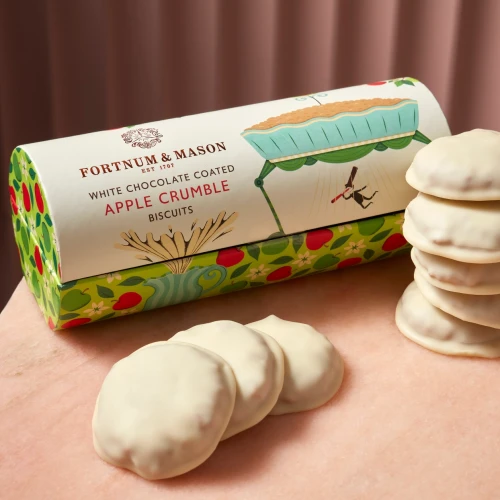 Przejdź do produktu Fortnum & Mason White Chocolate Coated Apple Crumble Biscuits 165g