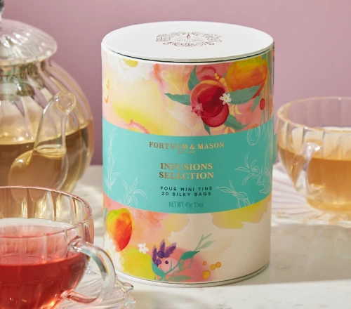 Przejdź do produktu Fortnum & Mason Infusions Selection of 4 Mini Tins - 20 Silky Bags Total