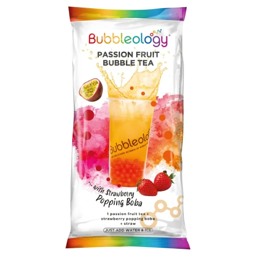 Przejdź do produktu Bubbleology Passion Fruit Bubble Tea with Strawberry Popping Boba 135g