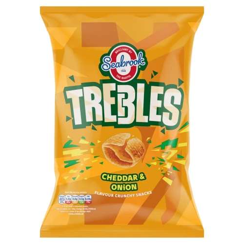 Przejdź do produktu Seabrook Trebles Cheddar & Onion Flavour GLUTEN FREE Crunchy Snacks 120g