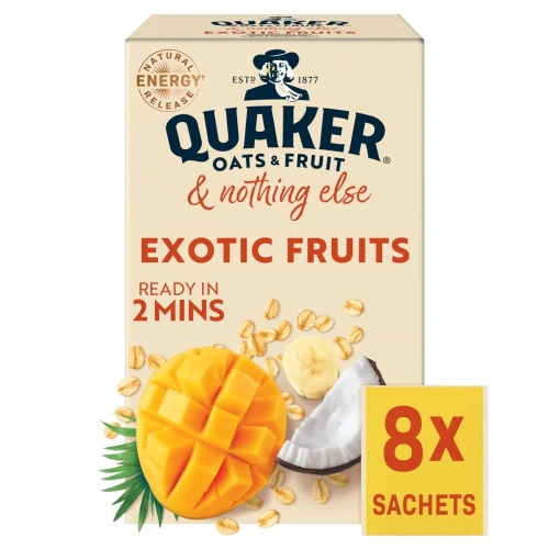 Przejdź do produktu Quaker Oats & Fruit & Nothing Else - Exotic Fruits Microwave Porridge Sachets 8 x 33g