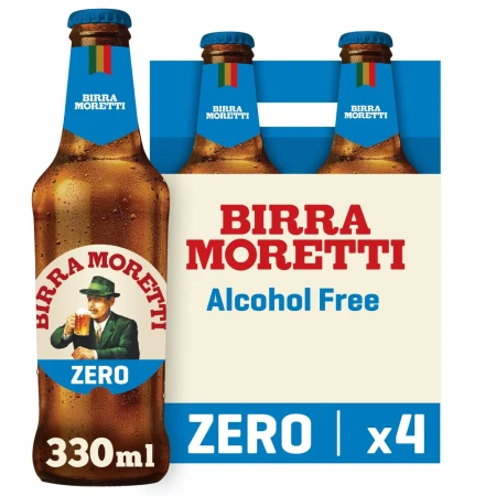 Birra Moretti Zero Alcohol Free Beer Bottles 4 x 330ml 2.webp