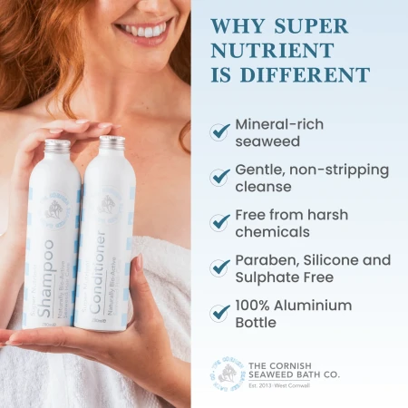 The Cornish Seaweed Bath Co Bio-Active, Natural, Seaweed & Herbal Super Nutrient Shampoo  250ml 5.webp