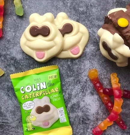 Marks & Spencer Colin the Caterpillar Giant Chocolate Face 40g 2.webp