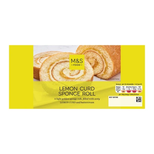 Przejdź do produktu Marks & Spencer Lemon Curd Sponge Roll Cake 230g