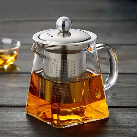 Glass Teapot 300ml with Heat Resistant Stainless Steel Infuser Perfect for Tea and Coffee.jpg