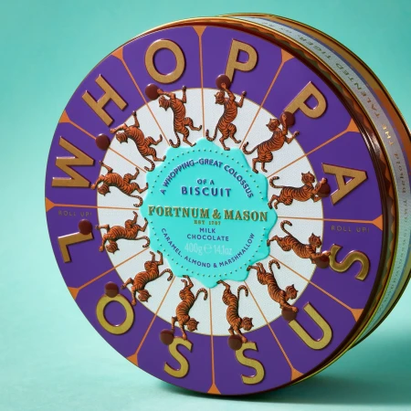 Fortnum & Mason Salted Almond Caramel Whoppalossus Biscuit Tin 400g 8.webp