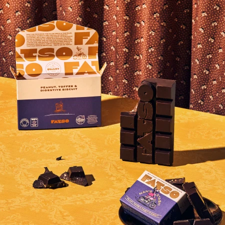 FATSO Nan's Stash 60% Dark Colombian Chocolate Bar with Peanut, Toffee & Biscuit  150g 4.webp