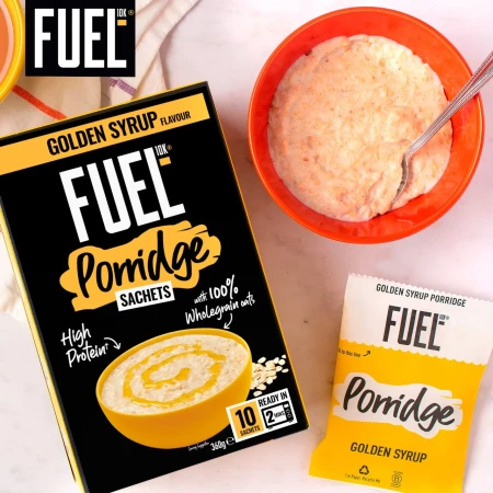 FUEL 10K Golden Syrup Protein Porridge Oat Cereal Sachet 4.webp