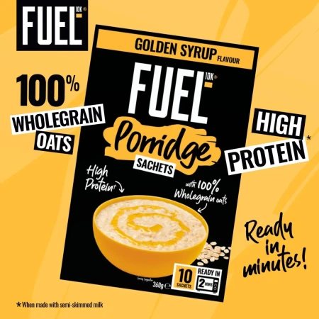 FUEL 10K Golden Syrup Protein Porridge Oat Cereal Sachet 3.webp
