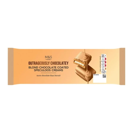 M&S Outrageously Chocolatey Blond Chocolate Coated Speculoos Creams 191g 3.webp