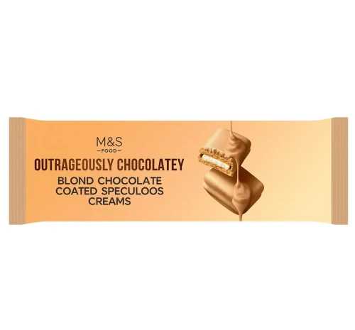 Przejdź do produktu Marks & Spencer Outrageously Chocolatey Blond Chocolate Coated Speculoos Creams Biscuits 191g