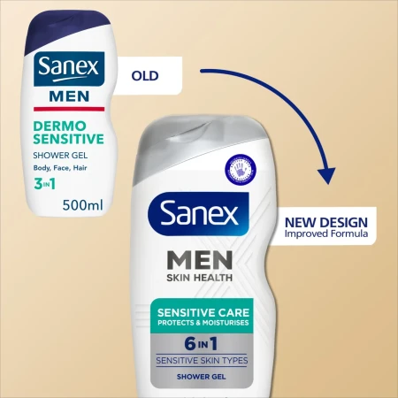 Sanex Men Skin Health Sensitive 6 in 1 Body Wash Shower Gel 4.webp