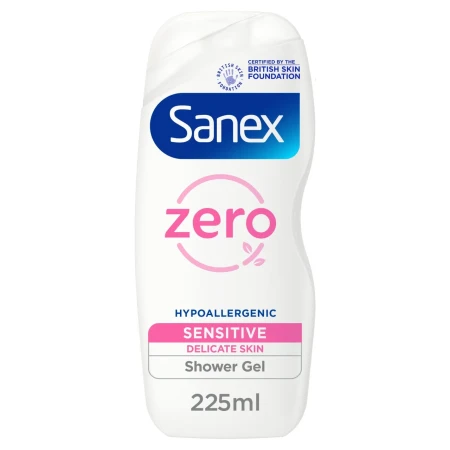 Sanex Zero% Sensitive Skin Body Wash Shower Gel 225ml.webp
