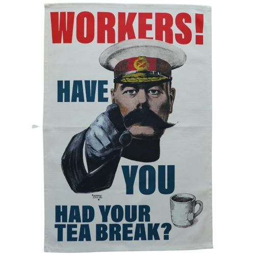 Przejdź do produktu Radical Tea Towels Lord Kitchener Workers' Tea Break Unbleached 100% Organic Cotton Tea Towel 48cm x 70cm