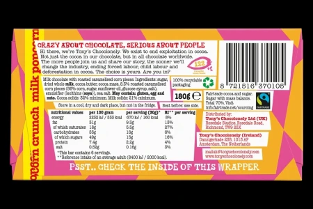 Tony's Chocolonely Milk Chocolate Sweet and Salty Popcorn Bar 4.webp