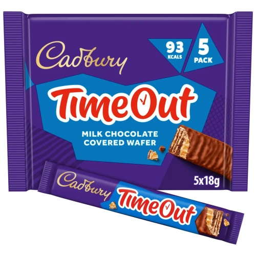 Go to product Cadbury TimeOut Milk Chocolate Wafer Bar Multipack 5 x 18g