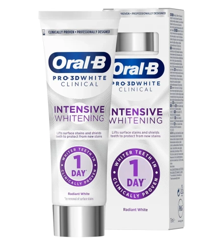 Przejdź do produktu Oral-B Pro-3D White Clinical Intensive Whitening Radiant White Toothpaste 75ml